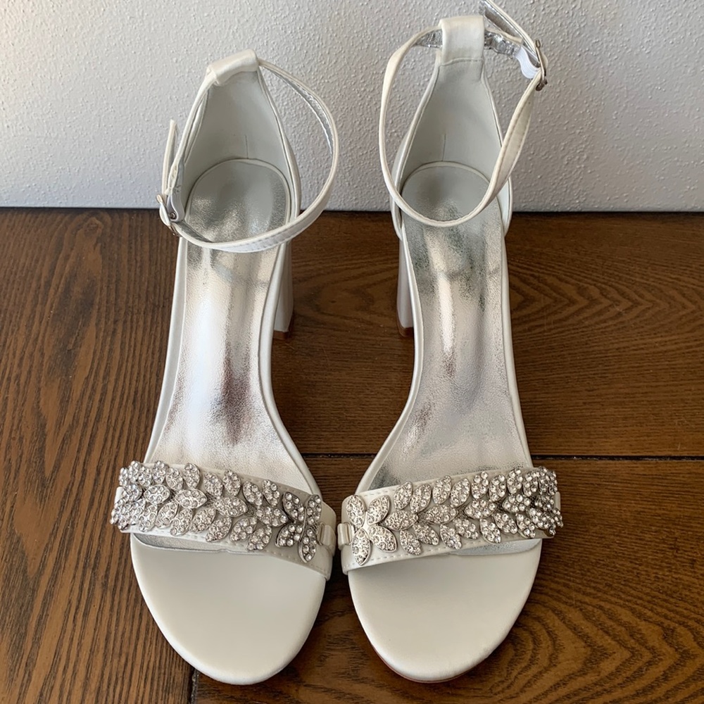 Never worn Ivory dress sandals for wedding